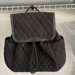 Vera Bradley quilted black backpack